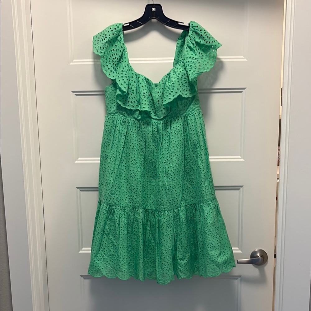Lilly Pulitzer Green Eyelet Midi Dress, new without tags.